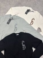 Christian Dior Printed CD Logo Jumpers In Black Grey White Colors - Image 4