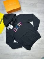 Dior Flowers Floral Logo Embroidered Stylish Printed Hoodies - Image 3