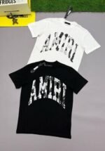 Amiri Graffiti Letter Logo Men Women Cotton T-shirts - Image 2