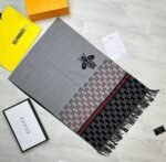 Gucci Printed Logo Scarf In Black & Pink Colors - Image 5