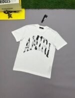Amiri Graffiti Letter Logo Men Women Cotton T-shirts - Image 3