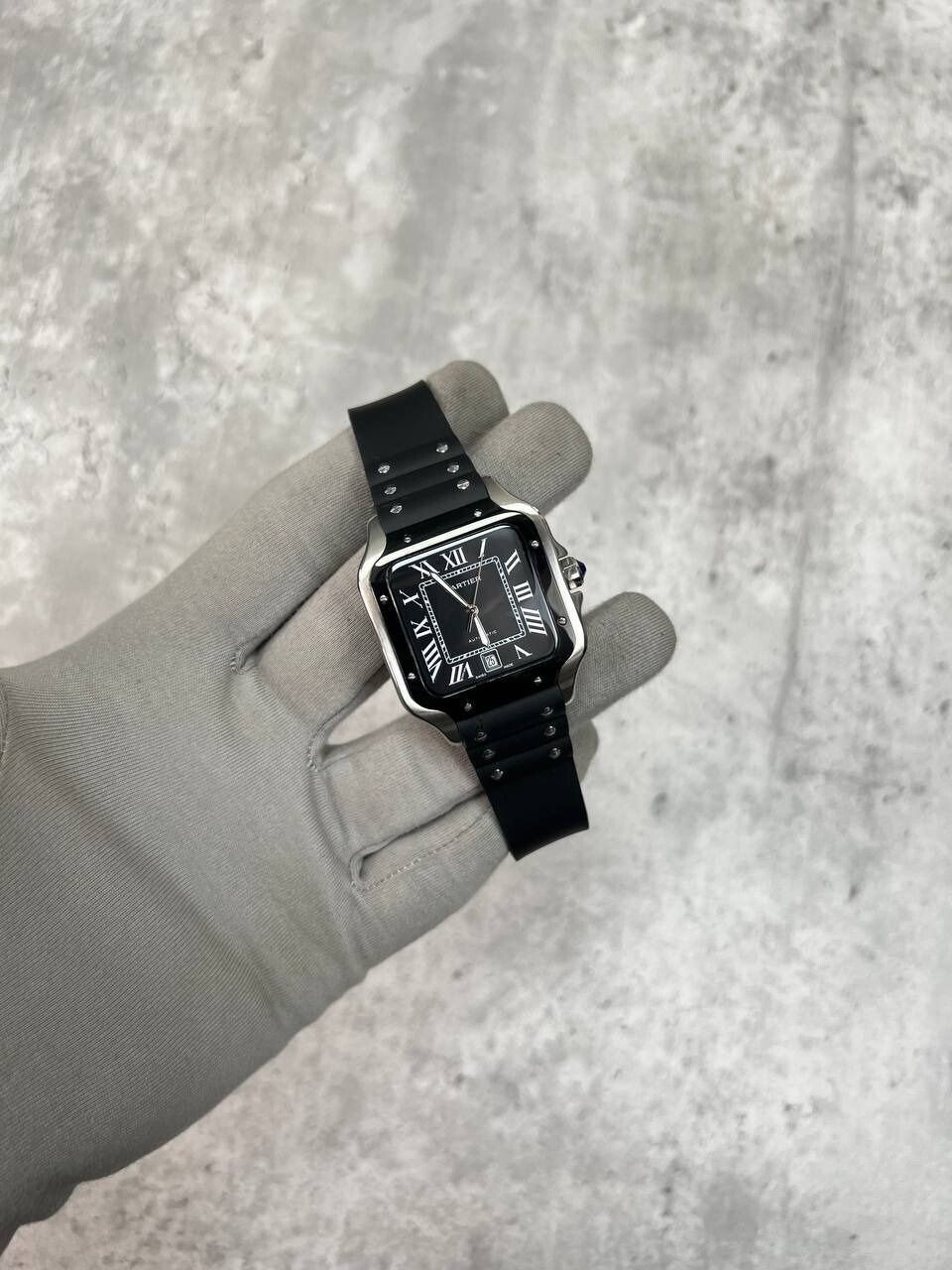 4019076865.jpg Santos de Cartier Black Watch - Image 1