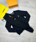 Moncler Men Women Replica Full Tracksuits Knitted Long Sleeves Men's Women's Reps Comfortable Boys Girls Tracksuit Set Logo Patch Nylon Cheap First Copy Style Sports Gym Fake Rep Black Blue Sale UK - Image 3