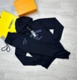 Christian Dior Tracksuit Atelier Hooded Sweatshirt & Track Pants In Navy Blue Color - Image 2