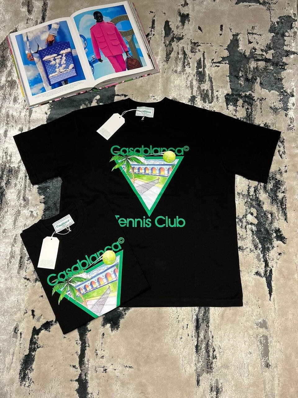 4088619994.jpg Casablanca Tennis Club Icon T-Shirt In Black - Image 1