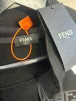 Fendi Oblique Zipper Technical Taffeta Puffer Cropped Jacket In Black Color - Image 4