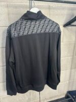 Fendi Oblique Zipper Technical Taffeta Puffer Cropped Jacket In Black Color - Image 3