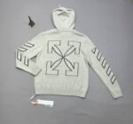 Off-White Diagonal 3D Lines Hoodies Black White Replica Sale UK - Image 6