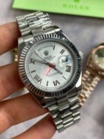 Rolex Day-Date with Silver Chain Strap Watch in Different Colors Dial - Image 2