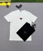 Prada Milano Half Sleeve Logo Patch T-shirts - Image 2