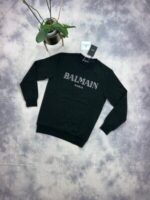 Balmain Paris Jumpers ECO- RESPONSIBLE Cotton With Metallic Logo Print In Black Color - Image 3
