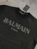 Balmain Paris Jumpers ECO- RESPONSIBLE Cotton With Metallic Logo Print In Black Color - Image 4