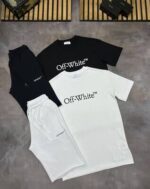 Off-White T-shirts Shorts Sets Replica Black White Sale UK - Image 3
