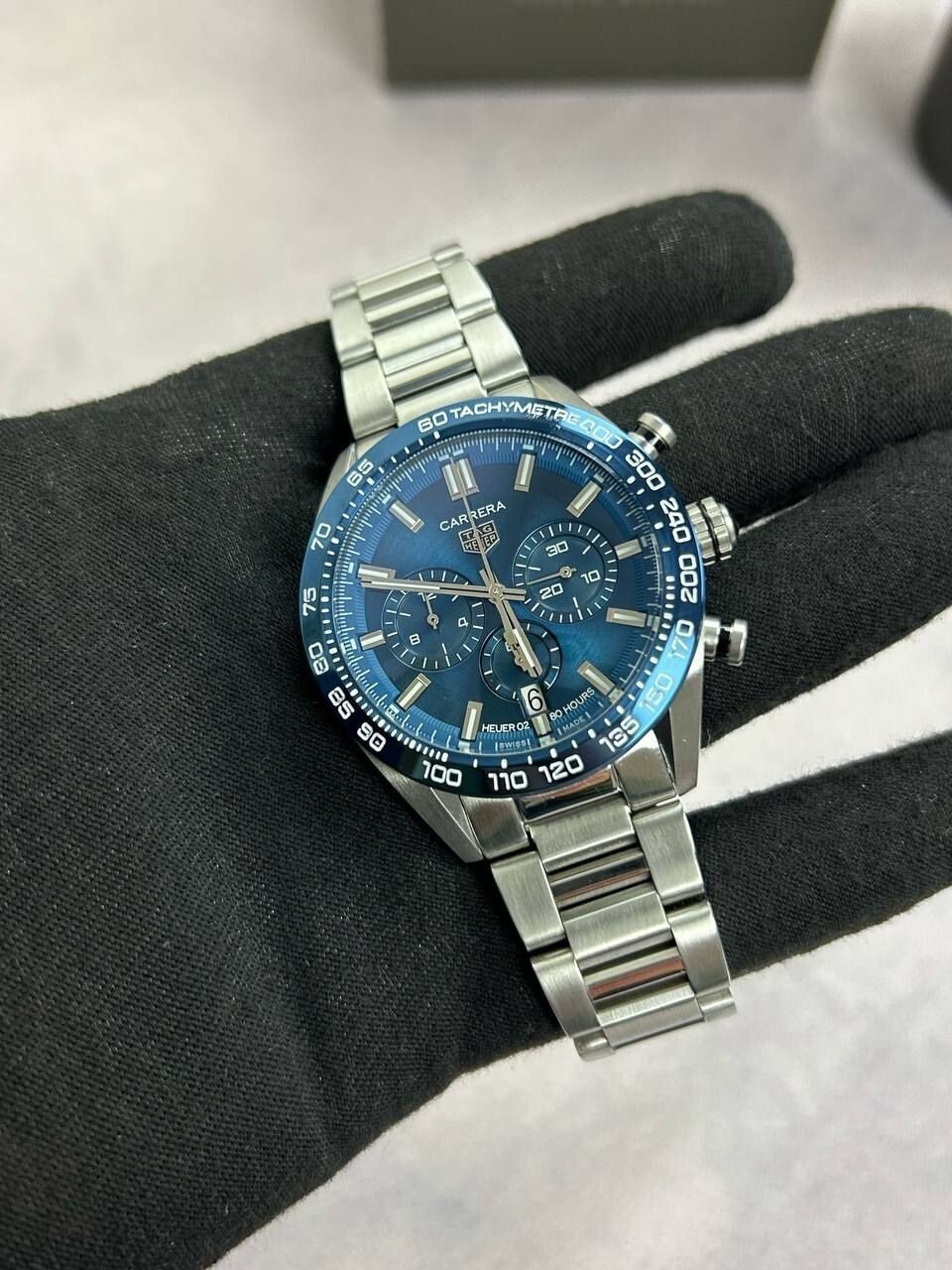 4127071897.jpg Tag Heuer Carrera Heuer 02 Chronograph Blue Dial Men's Watch - Image 1