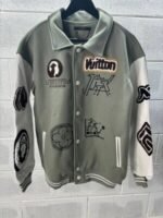 LV baseball Jacket in Grey Color - Image 2