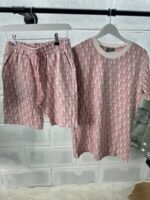 Christian Dior Printed Regular-Fit T-Shirt With Swim Short In Pink & Grey - Image 2