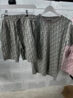 Christian Dior Printed Regular-Fit T-Shirt With Swim Short In Pink & Grey - Image 3