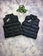 Dior Oblique Down Vest Jacket Gilets Hoodie Coat Comfort In Black & Navy Blue - Image 2