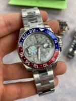 Rolex GMT Master II White Dial Watch in Silver Chain Strap with Red/Blue Bezel - Image 2