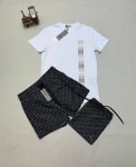 Dior Logo Printed Regular-Fit T-Shirt Oblique Swim With Short In Multi Colors