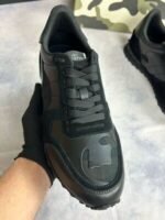 Valentino Camouflage Noir Rockrunner Sneaker In Triple Black - Image 6