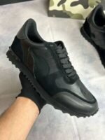Valentino Camouflage Noir Rockrunner Sneaker In Triple Black - Image 3