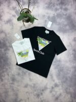 Casablanca Tennis Club Icon T-Shirt In Black And White Colors