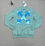 Off-White Men Women Replica Jumpers Men's Women's Reps Winter Outfit Blue Metal Arrow Print Fake Rep Sweatshirts Knitted Full Sleeves Unisex Jumper Black Navy Blue Sea Green Grey Sale UK First Copy - Image 4