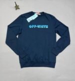 Off-White Men Women Replica Jumpers Men's Women's Reps Winter Outfit Blue Metal Arrow Print Fake Rep Sweatshirts Knitted Full Sleeves Unisex Jumper Black Navy Blue Sea Green Grey Sale UK First Copy - Image 6