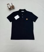 Moncler Replica Polos Shirts Men's Women's Luxury Logo Patch Half Sleeves Men Women Fake Tshirt Rep T Shirt Cheap First Copy Cotton Boys Girls Polo T-shirt Reps Black Blue White Sale UK - Image 3
