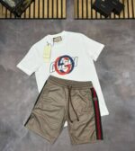 Gucci Men Logo Printed T-Shirt Shorts Set - Image 3