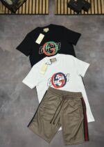 Gucci Men Logo Printed T-Shirt Shorts Set