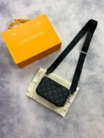 LV messenger Bags comes with Box and Dustbag in Black Color