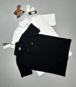 C.P. Company Stretch Piquet Regular Polo T-Shirt Logo In Black & White Colors - Image 2