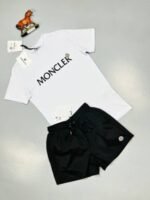 Moncler T-shirt & Short Set Black and White - Image 4