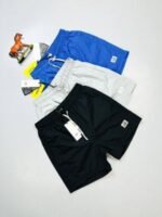 C.P. Company Eco-Chrome R Stretch Sateen Swim Shorts Pajamas In Black Blue Light Grey Colors - Image 2