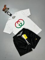 Gucci Men's Interlock GG Logo Printed T-Shirt Short Sets