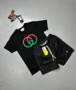 Gucci Men's Interlock GG Logo Printed T-Shirt Short Sets - Image 3
