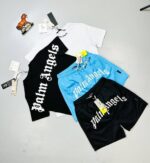 Palm Angels Curved Logo Shorts T-shirts Set