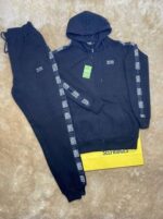 Hugo Boss Stretch-Cotton Zipper Stylish Fabric Contrasts Trouser Logo In 3 Colors - Image 5