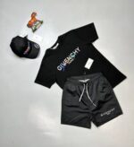 Givenchy Signature Double Logo T-shirts Shorts Set Black White - Image 6