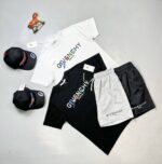 Givenchy Signature Double Logo T-shirts Shorts Set Black White
