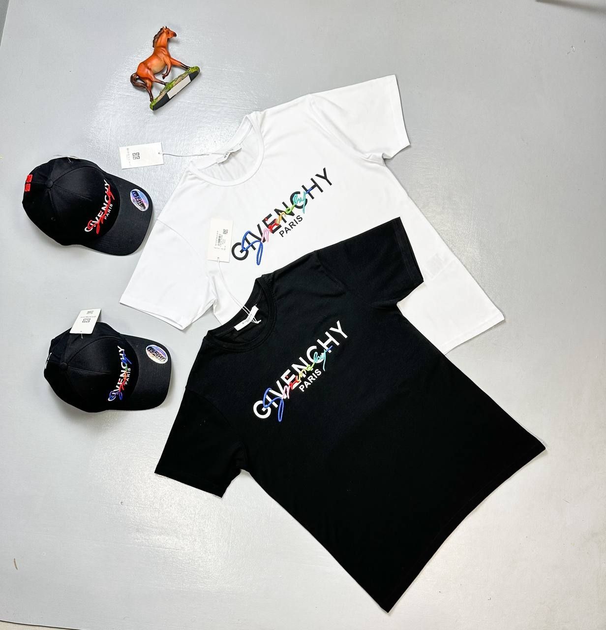 4356872143.jpg Givenchy Double Logo Signature T-shirts Black White - Image 1