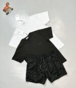 Dior CD Icon Regular-Fit T-Shirt Swim With Bootleg Short In Black and White Colors - Image 2