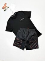 Off-White T-Shirts Shorts Set Black White Sale UK - Image 3