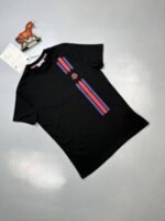 Moncler Stripe Logo T-Shirts Black White Sale UK - Image 4