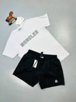Moncler T-shirts Shorts Set Black White Sale UK - Image 3