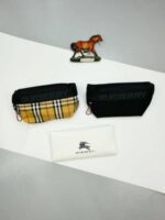 Burberry Men Check Crossbody Cotton Beige Bag Black Belt UK - Image 3