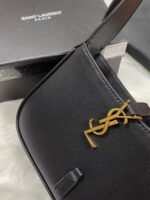 YSL Saint Laurent Paris LE 5 À 7 In Smooth Leather Shoulder Hobo Bag In Black Color - Image 4