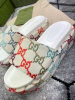 Gucci GG Multicolor Embroidered Slides Sandals Women's - Image 3